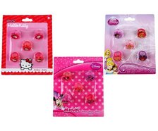 SET 5 RINGS DISPLAY MINNIE FROZEN HELLO KITTY