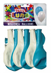 BALLOONS BLUE-WHITE PARTY LUNA