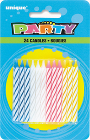 SPIRAL BIRTHDAY CANDLES 24pcs