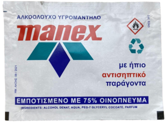 Manex antibaterial sanitiser wipe